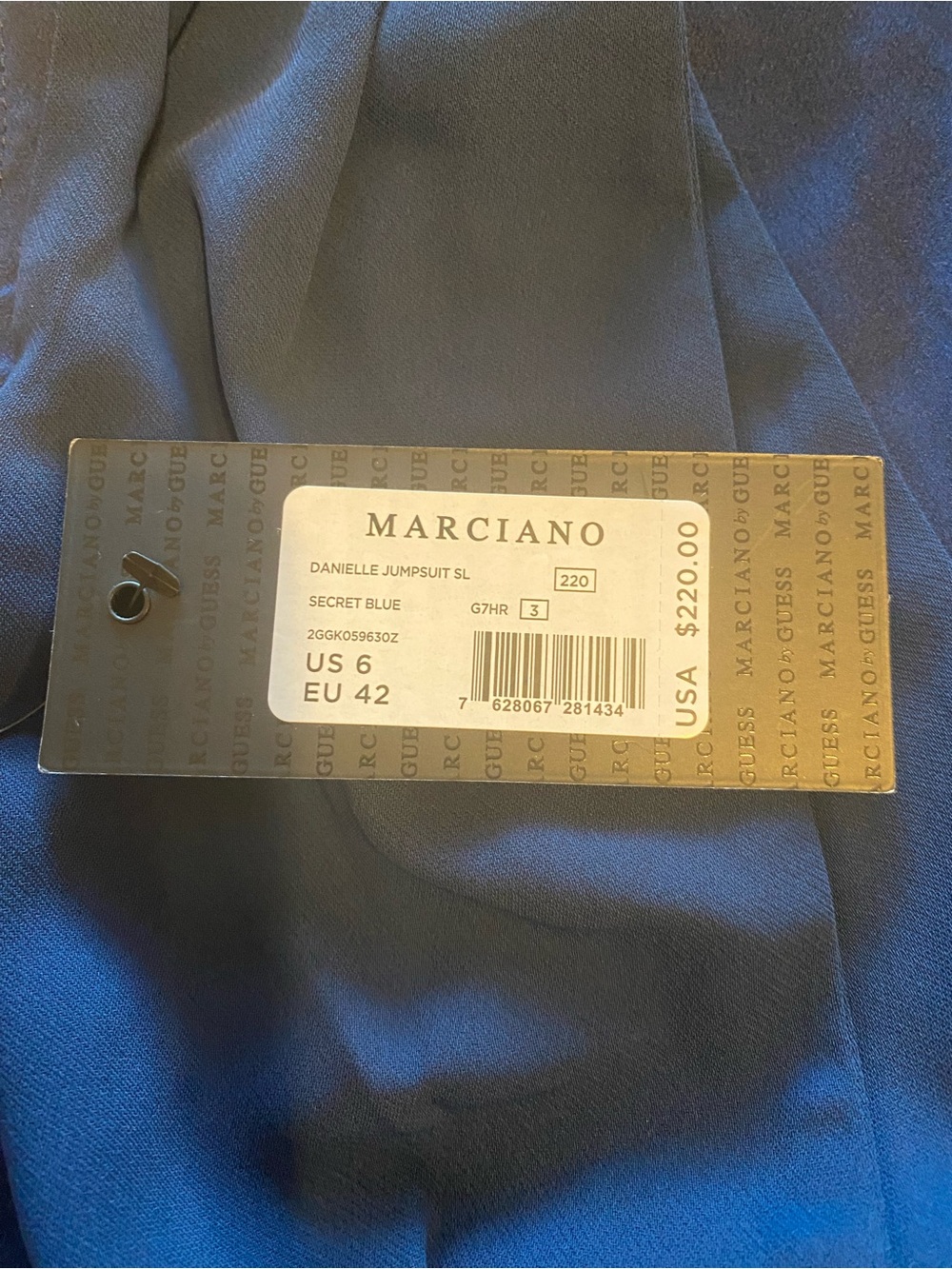 Guess by Marciano -NEW -Sleeveless Navy Jumpsuit featuring unique gold hardware - Picture 14 of 14